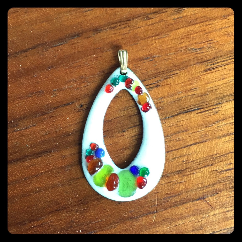 Retro Vintage enamel pendant